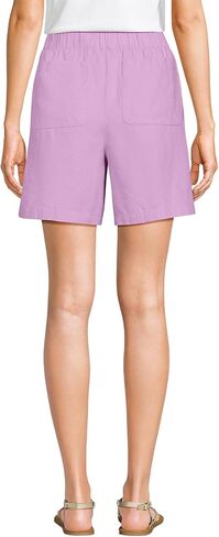 Lands' End Women's Linen High Rise Pull On 7" Shorts in Saudi Arabia