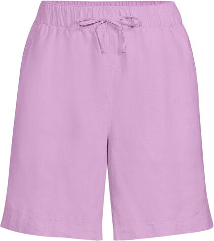 Lands' End Women's Linen High Rise Pull On 7" Shorts in Saudi Arabia