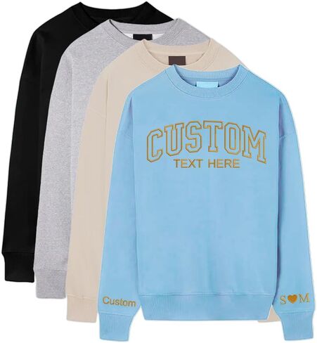 Custom Embroidered Sweatshirt Design Your Own, Personalized Embroidered Hoodie for Women Men, Personalized Gifts in Saudi Arabia