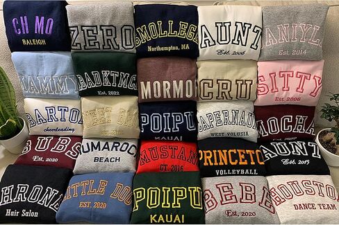 Custom Embroidered Sweatshirt Design Your Own, Personalized Embroidered Hoodie for Women Men, Personalized Gifts in Saudi Arabia