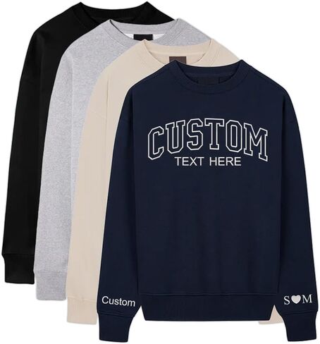 Custom Embroidered Sweatshirt Design Your Own, Personalized Embroidered Hoodie for Women Men, Personalized Gifts in Saudi Arabia