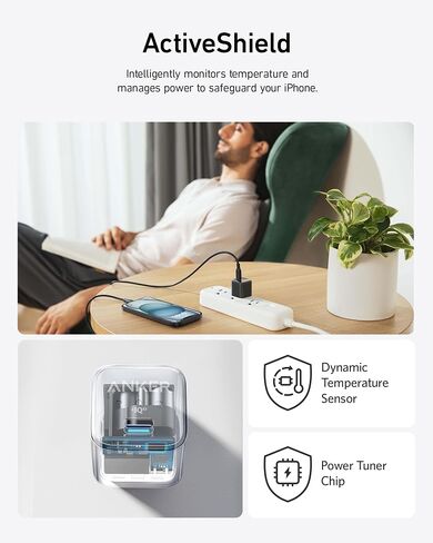Anker USB C Charger Block 20W (Nano Pro), PIQ 3.0 Compact Fast Charger for iPhone 17/16/15/14/13 Series, Galaxy, Pixel 4/3, iPad (Cable Not Included) | For iPhone 17/16/15/14/13, Galaxy, Pixel 4/3, iPad and More Devices (Cable Not Included) in Kuwait