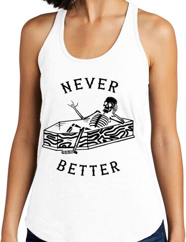 Never Better Skeleton Tank Top Fitted Racerback Women's in Kuwait