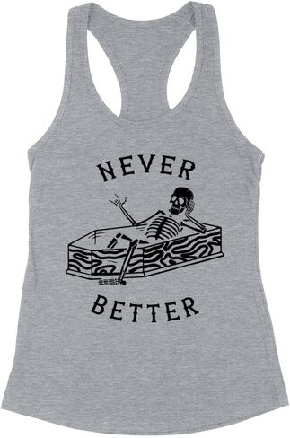 Never Better Skeleton Tank Top Fitted Racerback Women's in Kuwait