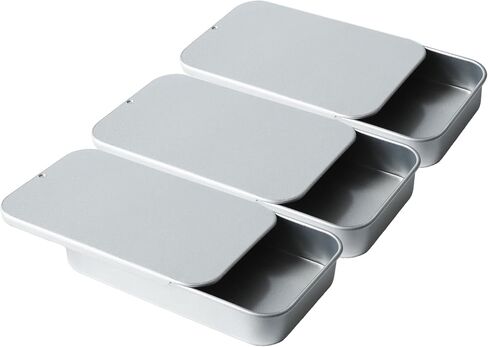 3 Pcs Mini Metal Slide Top Tin Containers - Pack of 3, 2.36 x 1.34 x 0.43 Inches, Rectangular Hinged Tins for Candies, Jewelry, Crafts, Survival Kits(Pink) in Saudi Arabia