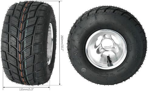 3 Stud Front 10x4.50-5 & الخلفية 11x7.10-5 Go Kart Wheels Racer Tyre 4-ply reglessed for Mini Bike ATV Quad Drift Lawn Mower in Saudi Arabia