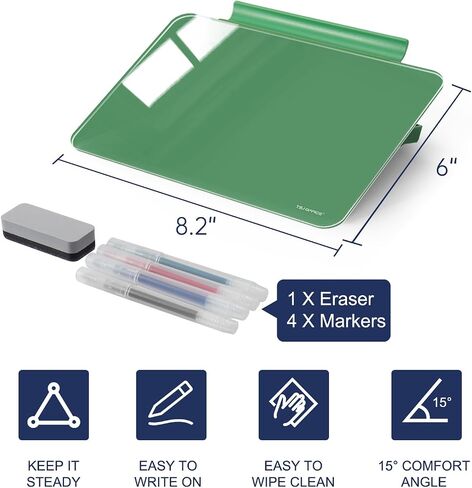 Small Desktop Glass Dry-Erase Whiteboard - 8 X 6 Inches Tabletop Easel Whiteboard with Stand, Desk Board Buddy for Artist, Teacher and Student in Kuwait