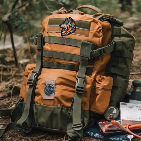 MACOCO Tactical Wolf Hook and Loop Patch – Colorful Wolf Embroidered Morale Patch for Jackets, Bags, Hats, Backpacks, Tactical Gear & DIY Projects – 9CM, Washable, Sew-On in Saudi Arabia