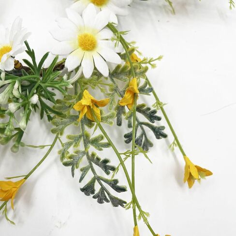 2 Pack Daisy Fern Spring Candle Ring Wreaths 4 Inch Center | Yellow, White Dasies | 9 Inch Small Flower Wreath in Saudi Arabia