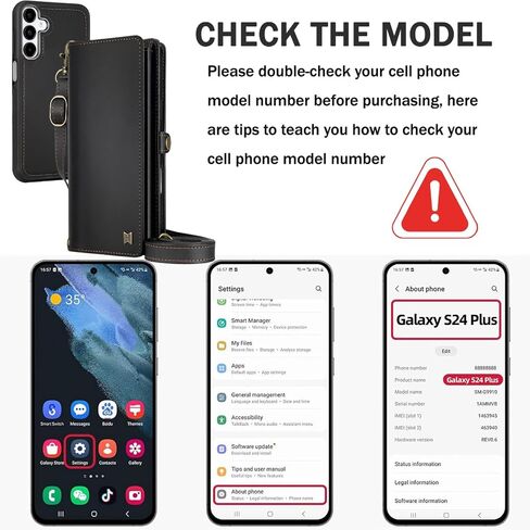 for Wallet Case Compatible with Samsumg Galaxy S24 Ultra Multi-Function Detachable 2 in 1 Magnetic Phone Case Wallet,Flip Strap Zipper Card Holder Phone Case with Shoulder Straps (Red) in Kuwait