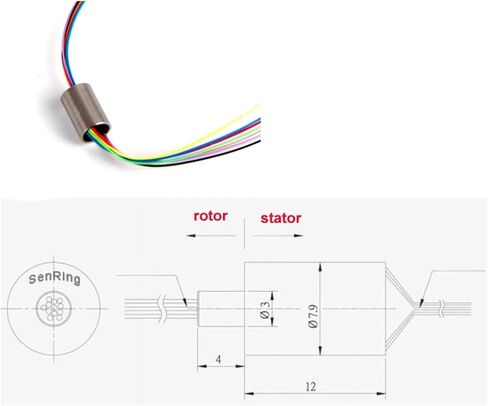 1 قطعة مصغرة حلقة زلة قطر خارجي 8 ملم 8 قناة رن رن حلقة مفصل دوار مناسب ل GBM4108H-1220T محرك gimbal in Saudi Arabia