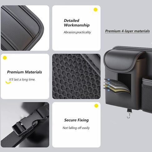 Tumecos Car Seat Back Storage Bag,Backseat Organizer with Tissue Box, Large Capacity Rear Seat Storage Pocket, Universal for Most Vehicles in Saudi Arabia