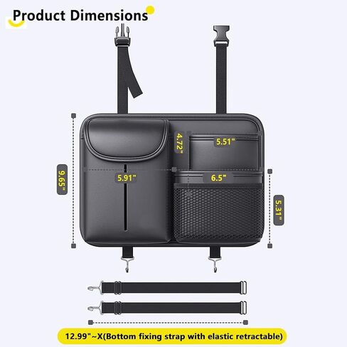 Tumecos Car Seat Back Storage Bag,Backseat Organizer with Tissue Box, Large Capacity Rear Seat Storage Pocket, Universal for Most Vehicles in Saudi Arabia