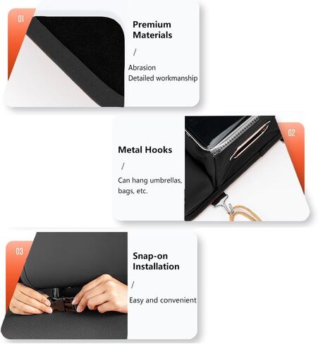 Tumecos Car Seat Back Storage Bag,Backseat Organizer with Tissue Box, Large Capacity Rear Seat Storage Pocket, Universal for Most Vehicles in Kuwait