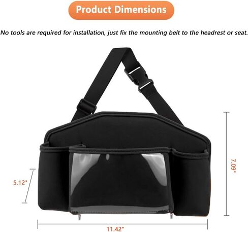 Tumecos Car Seat Back Storage Bag,Backseat Organizer with Tissue Box, Large Capacity Rear Seat Storage Pocket, Universal for Most Vehicles in Kuwait