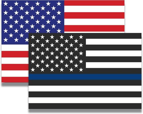 Magnet Me Up Thin Blue Line and American Flag Magnet Decal, 3x5 Inches, 2 Pack, Red, White, Blue, Heavy Duty Automotive Magnet for Car, Truck, SUV, or Any Other Magnetic Surface in Saudi Arabia