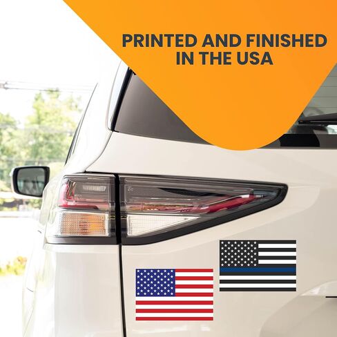 Magnet Me Up Thin Blue Line and American Flag Magnet Decal, 3x5 Inches, 2 Pack, Red, White, Blue, Heavy Duty Automotive Magnet for Car, Truck, SUV, or Any Other Magnetic Surface in Saudi Arabia