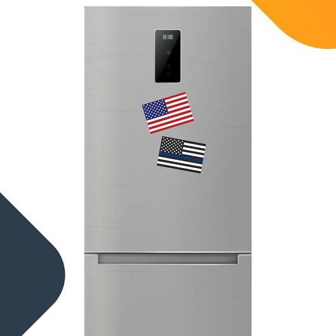 Magnet Me Up Thin Blue Line and American Flag Magnet Decal, 3x5 Inches, 2 Pack, Red, White, Blue, Heavy Duty Automotive Magnet for Car, Truck, SUV, or Any Other Magnetic Surface in Saudi Arabia