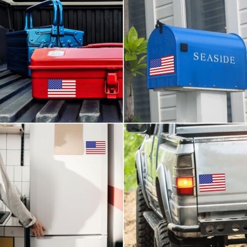 Magnet Me Up Thin Blue Line and American Flag Magnet Decal, 3x5 Inches, 2 Pack, Red, White, Blue, Heavy Duty Automotive Magnet for Car, Truck, SUV, or Any Other Magnetic Surface in Saudi Arabia
