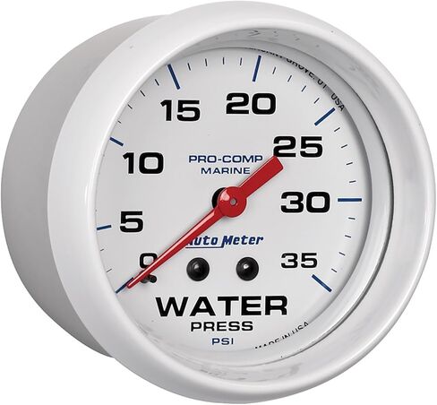 AutoMeter 200773 Gauge, Water Press, 2 5/8", 35Psi, Mechanical, Marine White in Saudi Arabia