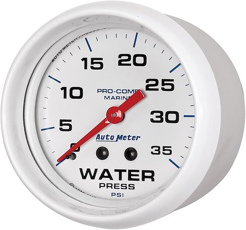 AutoMeter 200773 Gauge, Water Press, 2 5/8", 35Psi, Mechanical, Marine White in Saudi Arabia