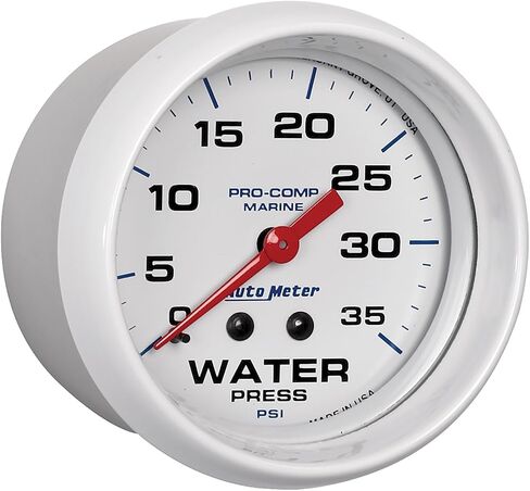 AutoMeter 200773 Gauge, Water Press, 2 5/8", 35Psi, Mechanical, Marine White in Saudi Arabia