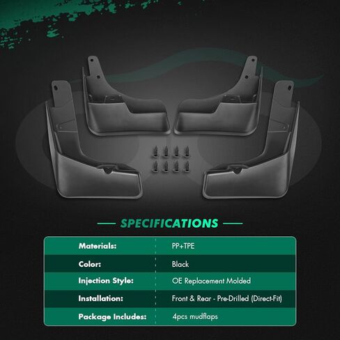 SCITOO 4pcs Black Front & Rear Mud Flaps Splash Guards for Nissan Rogue 2014-2019,for Nissan X-Trail 2014-2019 in Saudi Arabia