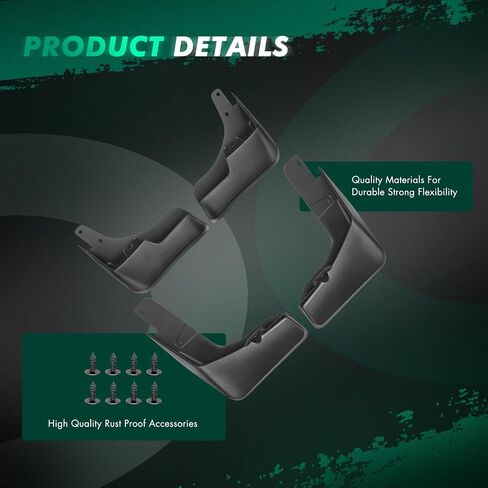 SCITOO 4pcs Black Front & Rear Mud Flaps Splash Guards for Nissan Rogue 2014-2019,for Nissan X-Trail 2014-2019 in Saudi Arabia