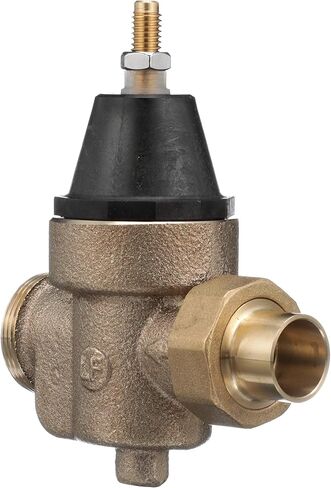 Watts LFN45B Series 1" Lead-Free Cast Copper Silicon Alloy Water Pressure Reducing Valve, Crimp Double Union End Connections, Elastomer Disc, Adjustable Pressure 25 to 75 psi, Maximum 400 psi in Saudi Arabia