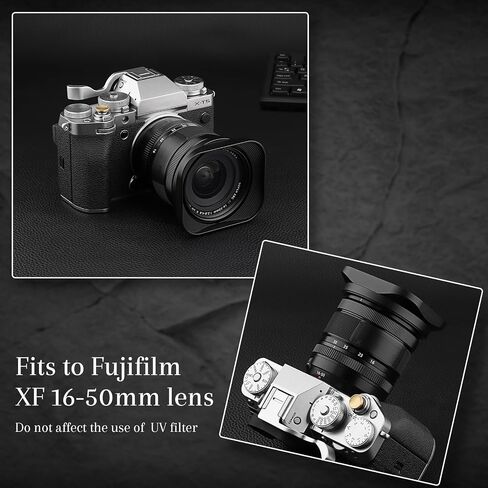Haoge Silver Metal Square Lens Hood for Fujifilm XF33mm F1.4 R WR Lens, Fujinon XF 16-50mm,Fuji XF 23mm f/1.4 R LM WR Lens Hood Shade Bayonet Mount in Kuwait