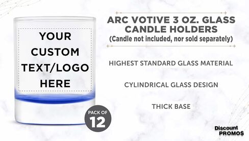 DISCOUNT PROMOS Custom Arc Votive Candle Holders 3 oz. Set of 72, Personalized Bulk Pack - Thick Base, Perfect for Wedding, Anniversary and Party Favors - Pink Bottom in Saudi Arabia