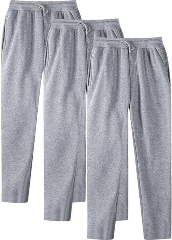 Baggy Sweatpants Men Wide Leg Joggers Pants Fleece Elastic Waist Drawstring Workout Running Trousers with Pockets 2-3 Pack in Saudi Arabia