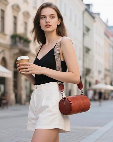 أكياس كروسيد تبريد للنساء من الجلد الأصلي ناعمًا عصريًا ، دائرة صليب الكتف ، مصمم الكتف ، أسطوانات محافظ حقائب اليد in Kuwait