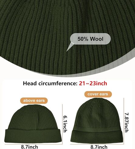 غنيمة الصوف متماسكة الكفة قصيرة الصياد قبعة صغيرة للرجال نساء ، ربيع الخريف فصل الشتاء دافئ القبعات ، قبعة جمجمة مسار ، شاهد غطاء in Kuwait