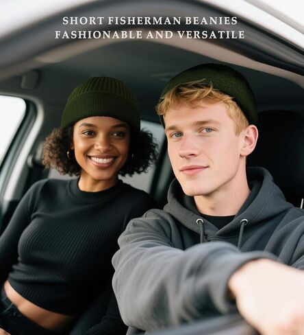 غنيمة الصوف متماسكة الكفة قصيرة الصياد قبعة صغيرة للرجال نساء ، ربيع الخريف فصل الشتاء دافئ القبعات ، قبعة جمجمة مسار ، شاهد غطاء in Kuwait