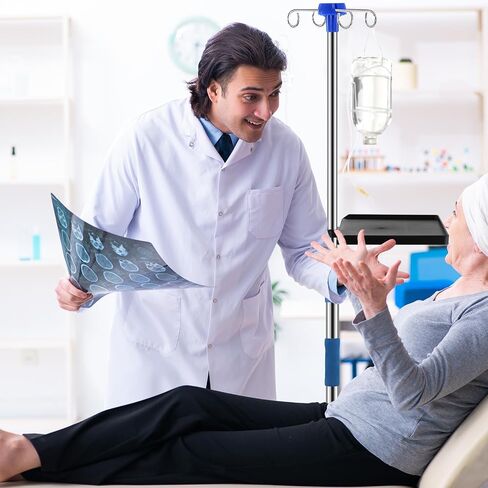 Nuanchu IV القطب مع عجلات وصينية قابل للتعديل IV حامل أقطاب طبية IV محمولة من الفولاذ المقاوم للصدأ حامل حامل IV لعيادة المستشفى والمنزل وممارسة تمريض الأطفال والعلاج in Saudi Arabia