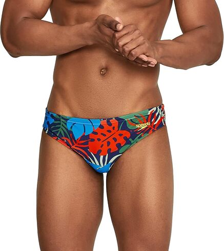 Speedo Men's Standard Swimsuit Brief Creora Highclo Printed, Tie Dye Ibiza Blue, 36 in Saudi Arabia