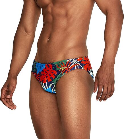 Speedo Men's Standard Swimsuit Brief Creora Highclo Printed, Tie Dye Ibiza Blue, 36 in Saudi Arabia