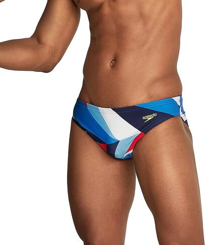 Speedo Men's Standard Swimsuit Brief Creora Highclo Printed, Tie Dye Ibiza Blue, 36 in Saudi Arabia