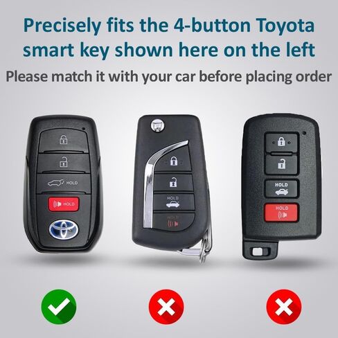 Autobase Key fob Cover for Toyota 2025 Camry 2019-2025 Land Cruiser 2021-2025 Venza Hilux Fortuner 2023-2025 Highlander Tundra Corolla bZ4X Prius 4 Buttons (Black and Pink) in Saudi Arabia