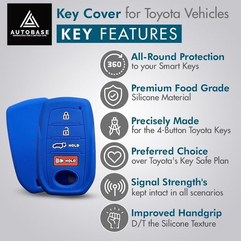 Autobase Key fob Cover for Toyota 2025 Camry 2019-2025 Land Cruiser 2021-2025 Venza Hilux Fortuner 2023-2025 Highlander Tundra Corolla bZ4X Prius 4 Buttons (Black and Pink) in Saudi Arabia