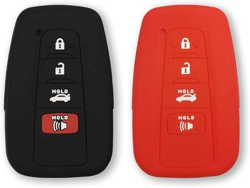 Autobase Key fob Cover for Toyota 2025 Camry 2019-2025 Land Cruiser 2021-2025 Venza Hilux Fortuner 2023-2025 Highlander Tundra Corolla bZ4X Prius 4 Buttons (Black and Pink) in Saudi Arabia