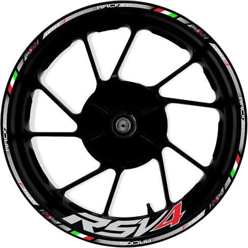 Motorcycle Reflective Wheel Stripes kit, Vinyl Wheel Rim Stickers Compatible with Aprilia RSV4 1000 2009-2019 (Grey) in Saudi Arabia