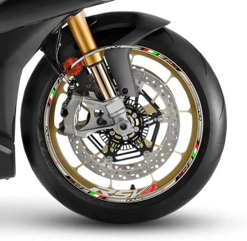 Motorcycle Reflective Wheel Stripes kit, Vinyl Wheel Rim Stickers Compatible with Aprilia RSV4 1000 2009-2019 (Grey) in Saudi Arabia