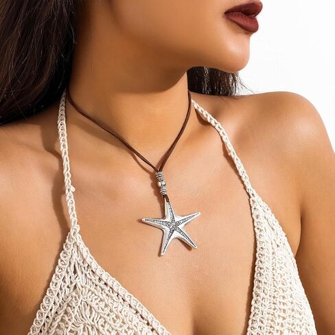 Zmanyijew Shell Starfish Netclace Conch Seashell بيان Pandent مكتنزة شاطئ الإكسسوارات الصيفية ملحقات للنساء in Saudi Arabia
