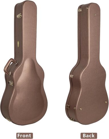 Crossrock Designer Series- Universal Wooden Case for Gibson Acoustic J45, Martin Dreadnought Guitars- Security Lock, Metal Feet, Storage Space- Blossom Brown((CRW530DBQ) in Saudi Arabia