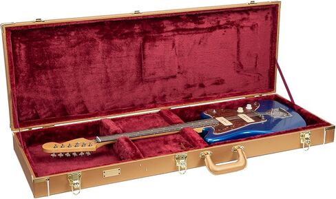 Crossrock Designer Series- Universal Wooden Case for Gibson Acoustic J45, Martin Dreadnought Guitars- Security Lock, Metal Feet, Storage Space- Blossom Brown((CRW530DBQ) in Kuwait