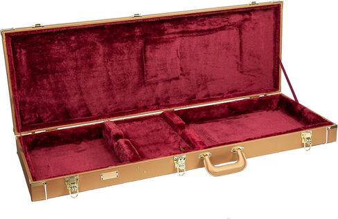 Crossrock Designer Series- Universal Wooden Case for Gibson Acoustic J45, Martin Dreadnought Guitars- Security Lock, Metal Feet, Storage Space- Blossom Brown((CRW530DBQ) in Kuwait