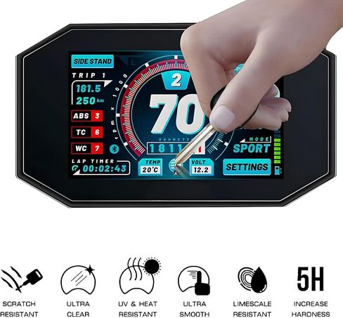 3PCS Motorcycle Screen Protector Dashboard Anti-Scratch Film Compatible with Yamaha MT09 MT-09 MT 09 SP 2024 2025 in Saudi Arabia