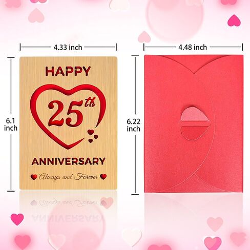 5 Year Marriage Anniversary Card Gifts for husband Wife, Wooden Happy 5th Anniversary Card for Her Him, Always and Forever Fifth Wood Wedding Anniversary Card for Men in Saudi Arabia